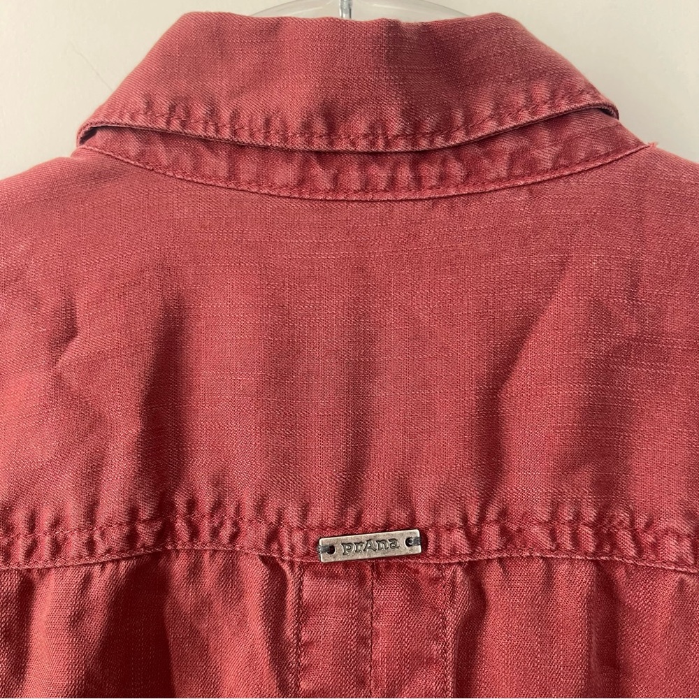 Prana Doryan Shirt Dress Red Long Sleeve Tencel Gorpcore XS - Picture 10 of 11